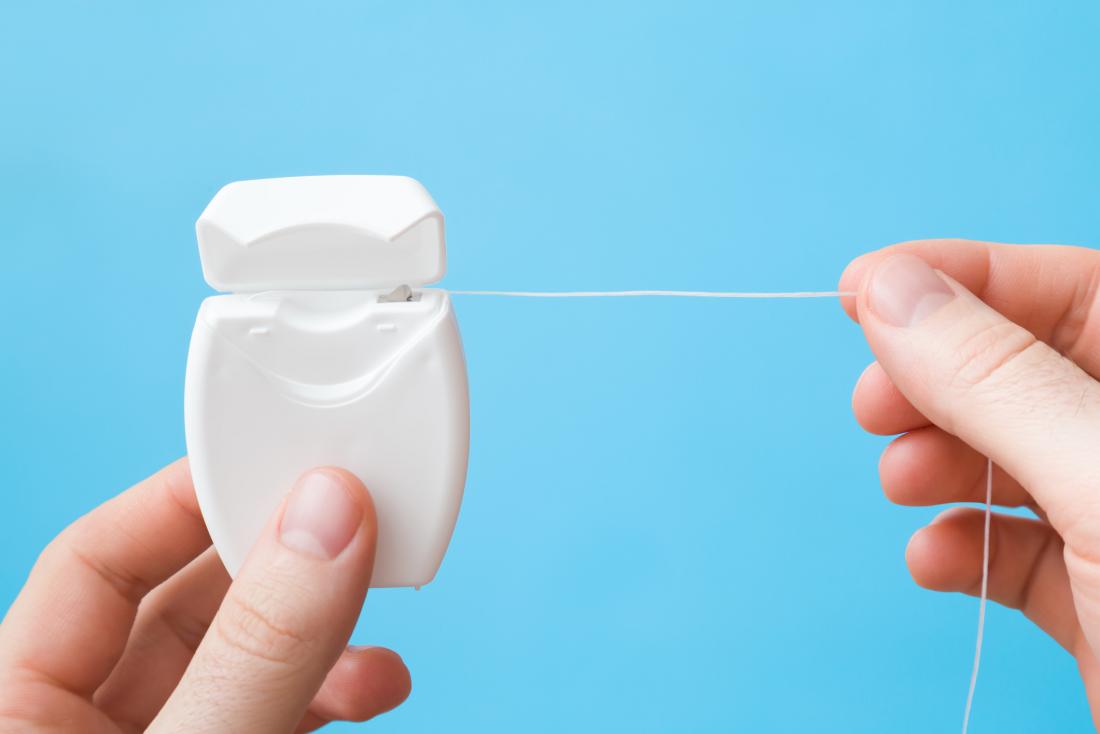 close up of dental floss