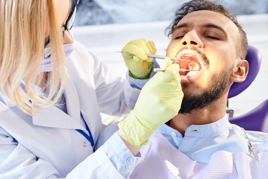 man at the dentist