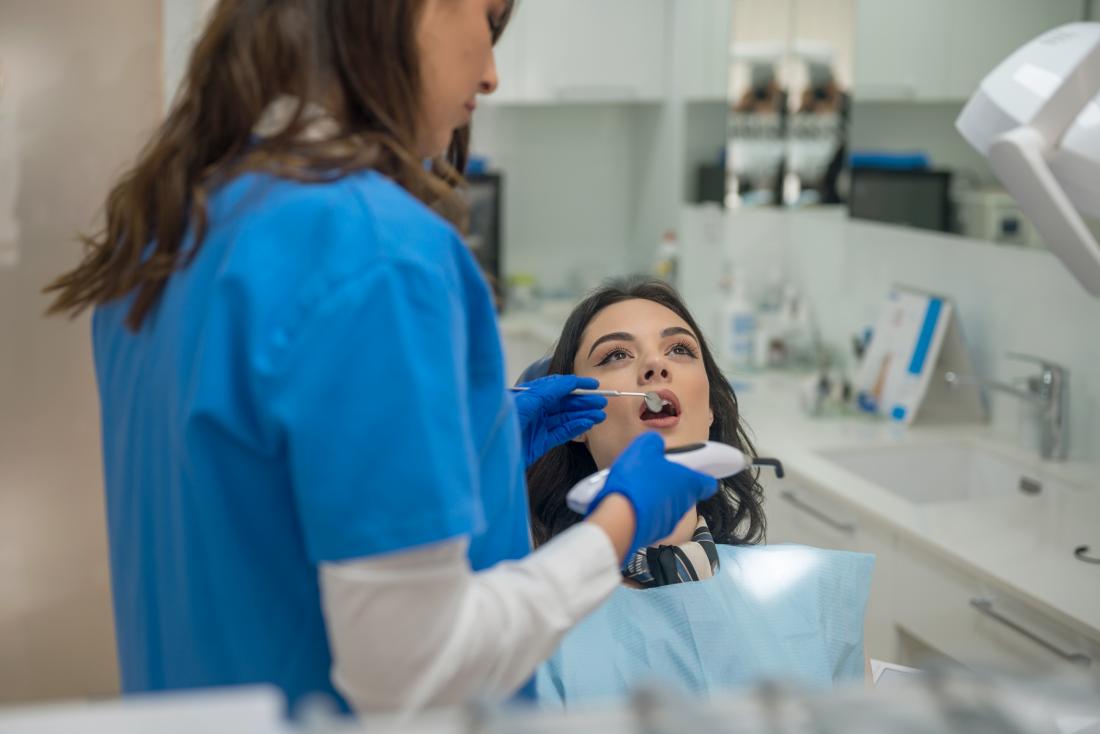 Woman at the dentist